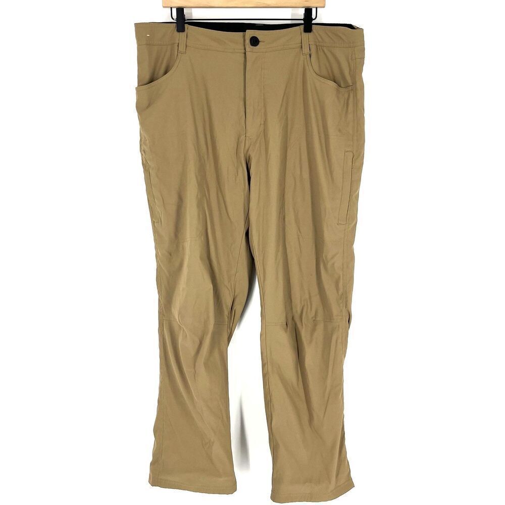 Orvis Pants Size 40x30 Mens Khaki Fleece Lined Stretch Fabric Water Resistant